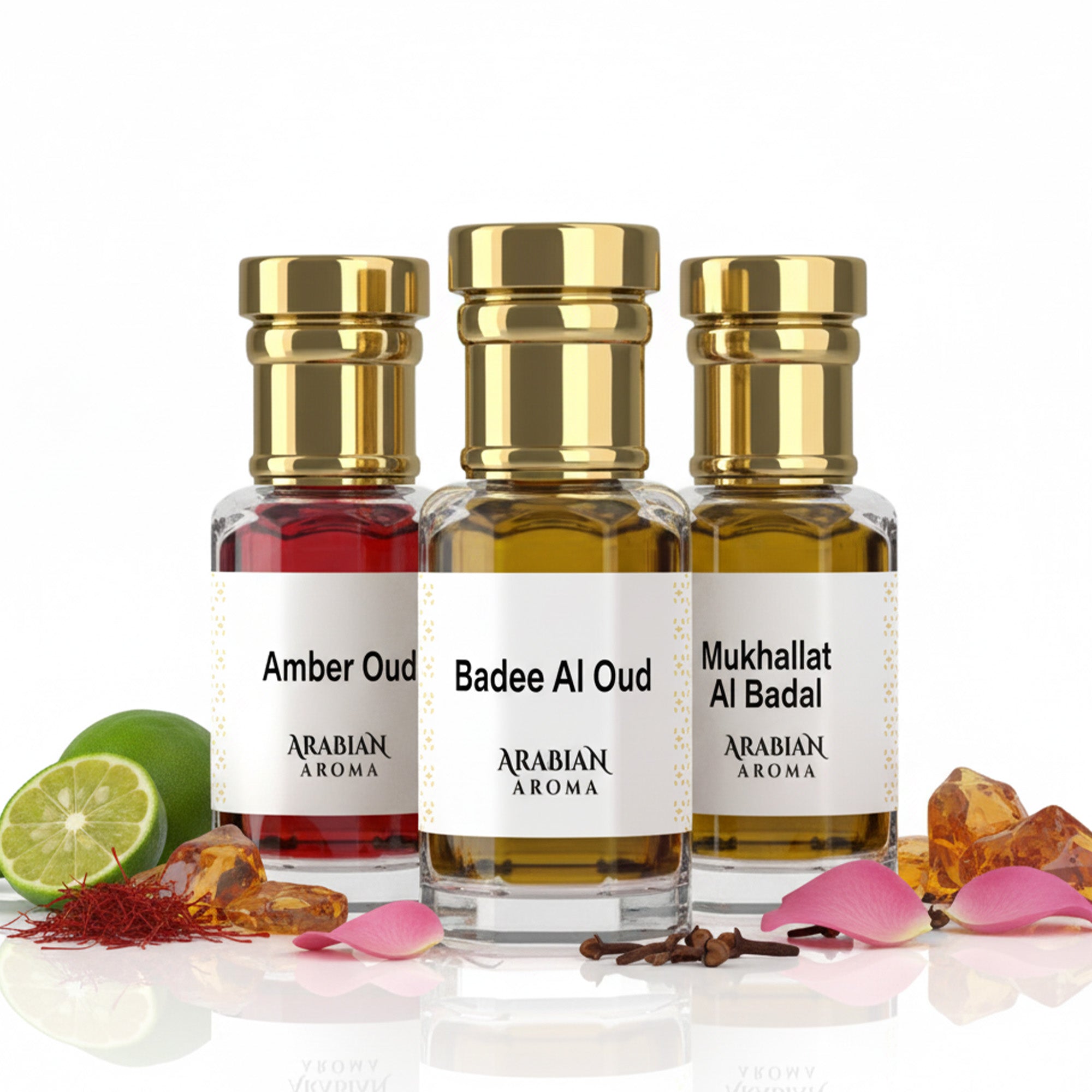 Badee Al Oud - Amber Oud - Mukhalat Al Badal Attar Set