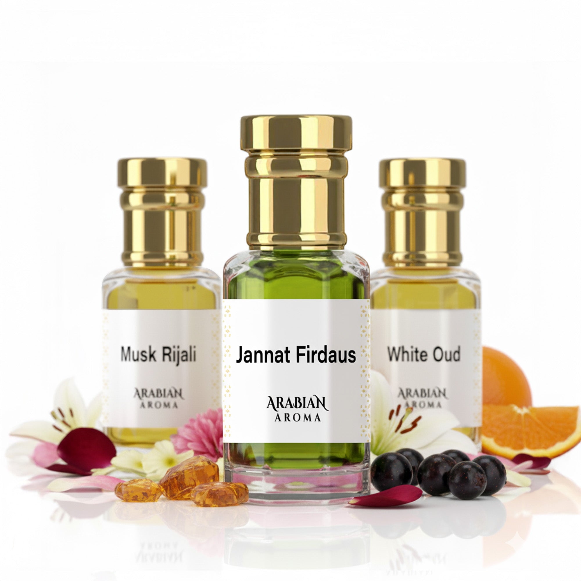 Jannat Firdaus - Mahir Gold - White Oud Attar Set